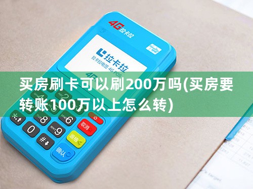 买房刷卡可以刷200万吗(买房要转账100万以上怎么转)